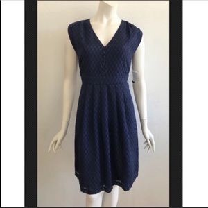 ModCloth Dark Blue Chevron Sleeveless Dress